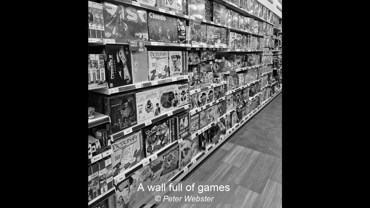 A wall full of games